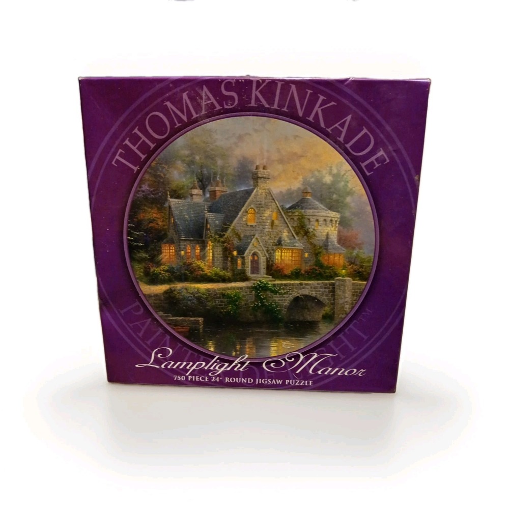 Thomas Kinkade Lamplight Manor 750 Piece Round Jigsaw Puzzle Ceaco 24" Unopened
